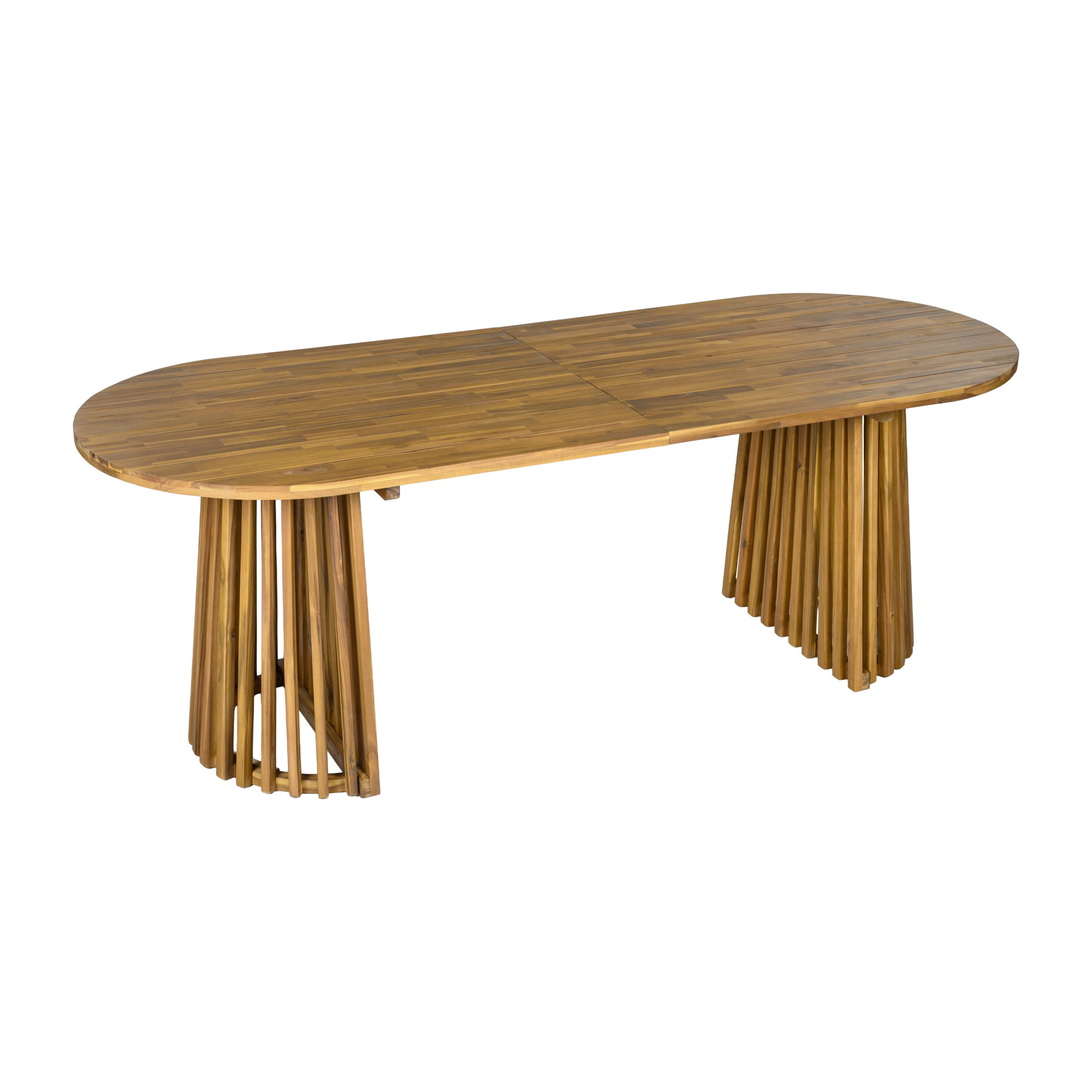 Christopher Knight Home 83" Oval Outdoor Dining Table, Acacia Wood Pedestal Base, Seats 6-8, Teak