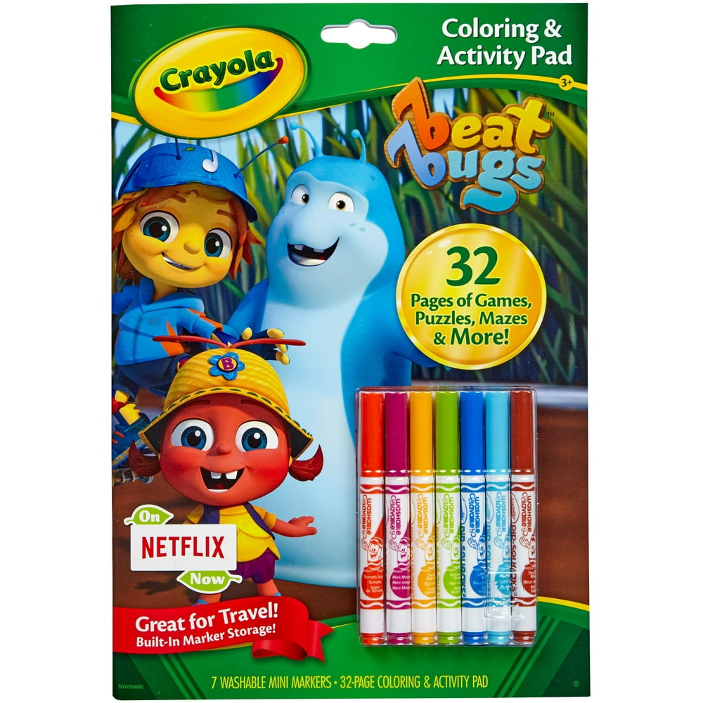 Crayola Coloring & Activity Pad W/Markers, Beat Bugs