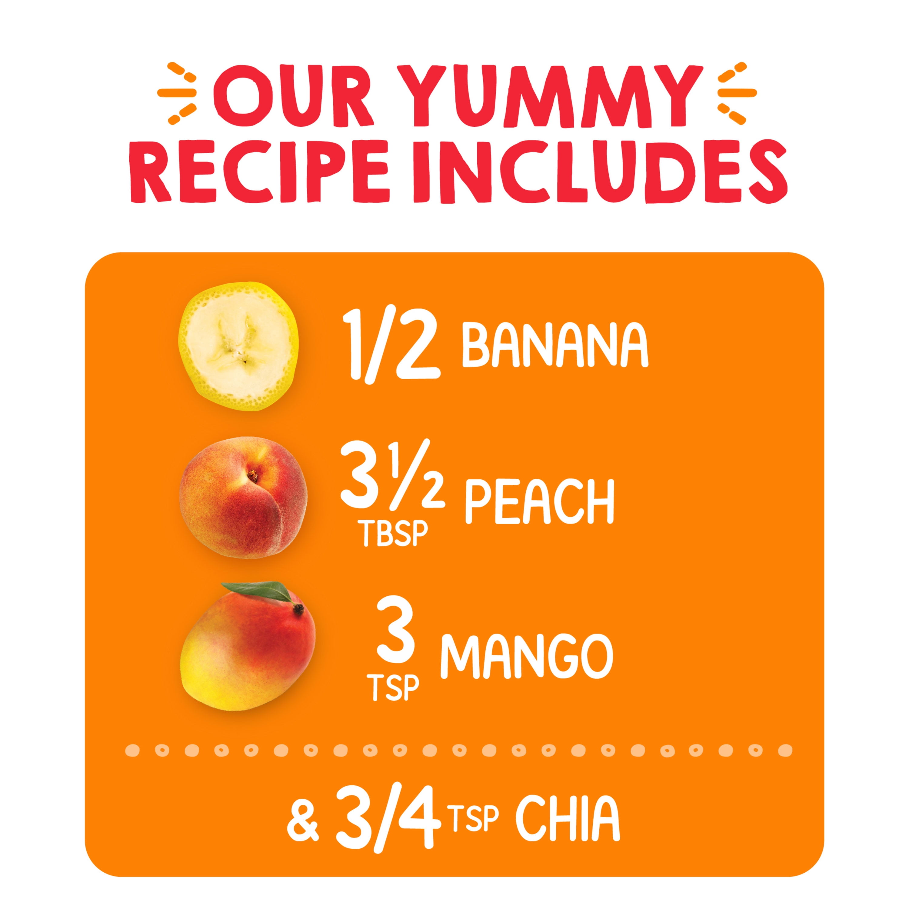Happy Tot Organics Super Foods Stage 4, Bananas Peaches Mangos & Chia, Organic Tot Food, 4.22 oz Pouch