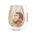 thumbnail image 3 of EBCUE Hand-Painted Floral & Animal Stemless Glasses, Decorative Glass Tumblers with Gold Rim, Artistic Bird, Dragonfly & Bee Print Cups for Home, Kitchen, Party, Bar Use, 3 of 7