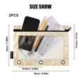 thumbnail image 3 of Dailycode 2 Pack Pencil Pouch for 3 Ring Binder Smooth Zipper Folders with Pockets Clear Window Pencil Case, Soft Light Blonde Wood Grain, 3 of 6