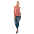 thumbnail image 4 of Simply Fashion Basic Round Crew Neck Long Sleeve T-Shirts - Stretch Cotton Spandex D.Rose-Xlarge, 4 of 4