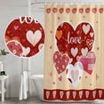 thumbnail image 4 of Yellow Valentines Day Shower Curtain Set - Small 36" x 72" Washable Bathtub Curtain with 12 Hooks, Love Hearts Romantic Farmhouse Waterproof Fabric Stall Shower Curtains for Bathroom/Bathtub Décor, 4 of 6