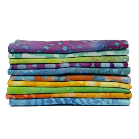 Fabric Editions- Cotton Fabric, 10pc Fat Quarter Bundles LONG ROAD BATIK