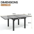 thumbnail image 5 of Modern Aluminum Outdoor Dining Table - Expandable Patio Glass Dining Table for 6-8, Extendable Aluminum Patio Extender Table 35" to 70" for Backyard, Porch, Deck, Garden - Dark Grey, 5 of 6