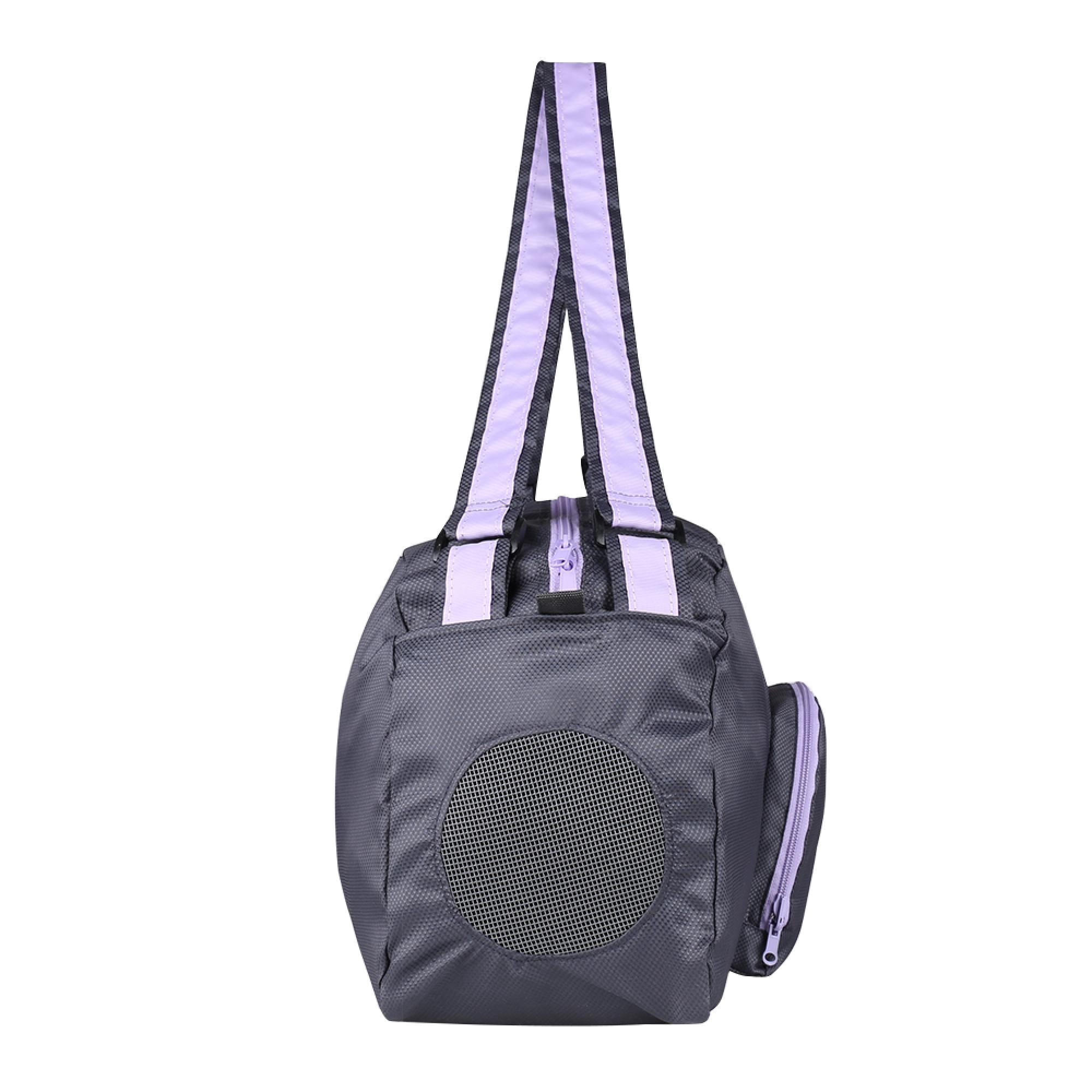 Foldable Soft Pet Carrier for Small Dogs & Cats – Lightweight Airline-Approved Travel Bag with Mesh Ventilation & Shoulder Strap – For Puppies, Kittens, Rabbits – Black Purple