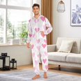 thumbnail image 6 of FORMRS Onesies Pajama for Adults Unisex Hoodie Winter Jumpsuit One Piece Sleepwear, Sizes S-2XL, Geometric Love, 6 of 7