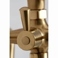thumbnail image 4 of Kingston Brass KS288SB Essex 7" Center Deck-Mount Clawfoot Tub Faucet with Hand Shower, Brushed Brass, 4 of 8