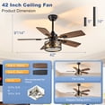 thumbnail image 3 of Depuley 42-Inch Fine Net Caged Ceiling Fans with Lights: Dual Finish 5 Black Walnut Blades Hanging Fan - Rustic Ceiling Fan with Remote Control for Farmhouse Indoor/Outdoor Use, 3 of 9