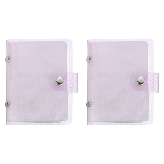 2 Pcs Mini Photo Album, 36 Pockets 3x4 Kpop Photocard Holder, Purple