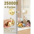 thumbnail image 2 of 4 Pack Keyed Entry Door Knob and Single Cylinder Deadbolt Combination Set in Satin Nickel, Keyed Alike Exterior Knob Door Handle and Deadbolt Lock and Key, Round Locking Lever Handle Set, 2 of 7