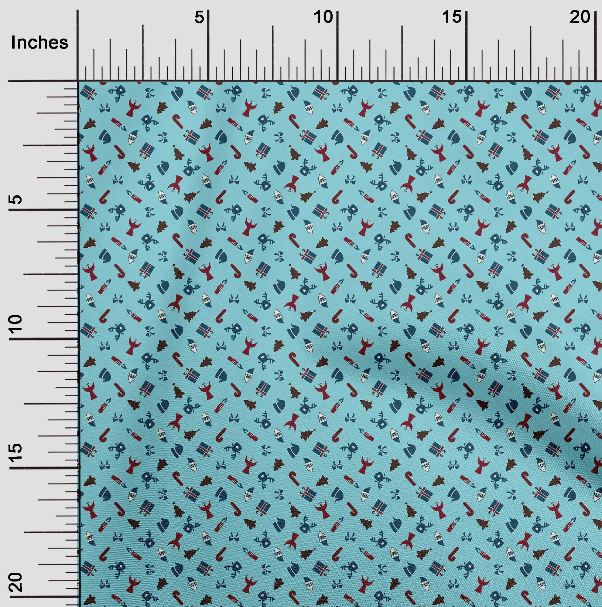 oneOone Cotton Cambric Light Blue Fabric Christmas Diy Clothing Quilting Fabric Print Fabric By Yard 56 Inch Wide
