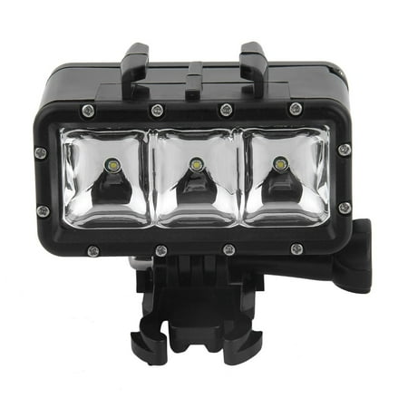 Night Shooting Lamp 30m Underwater LED Waterproof Diving Spotlight Camera Night Shooting Lamp, black