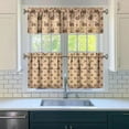 thumbnail image 3 of Rod Pocket Kitchen Curtain Set 3-Piece, 27.5x36 Inch Valance & Tier Drapes, Polyester Pongee Cafe Curtains for Living Room, Bathroom, Farmhouse Rustic Country Window Treatments., 3 of 6