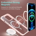thumbnail image 4 of Magnetic Slim Crystal Clear for iPhone 12 Pro Max Case Magsafe [Not Yellowing][Compatible with MagSafe] [No.1 Strong Magnets] Compatible with iPhone 12 Pro Max Protective Case (Rose Gold), 4 of 12