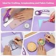 thumbnail image 6 of Rotary Fabric Cutter and Mat Set,  Self Healing Sewing Mats Shirt Cutter 45mm Rotary Cutting Wheel with Fabric Tool Blades for Cloth Crafts Quilting Scrapbooking Hobby (A4 9" x 12" Purple), 6 of 7