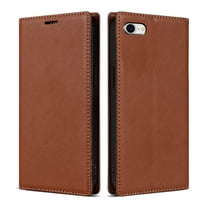 Dteck Case for iPhone SE 3rd Gen 2022/iPhone SE 2nd Gen 2022/iPhone 8/iPhone 7,Premium PU Leather TPU Bumper with Card Holder Kickstand Magnetic Adsorption Flip Wallet Case 4.7 Inch,Brown