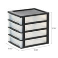 thumbnail image 6 of IRIS Medium 4-Drawer Compact Desktop Organizer, Stacking Desktop Unit, Black-Clear, Set of 2, 6 of 6