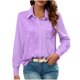 thumbnail image 3 of RKSTN Women's Sequin T Shirts Oversized Lapel Glitter Sparkly Prom Party Pullover Top Button Down Long Sleeve Shirt Women Casual Plus Size Turndown Collar Sequined Comfy Tee Party Club Night Blouse, 3 of 9