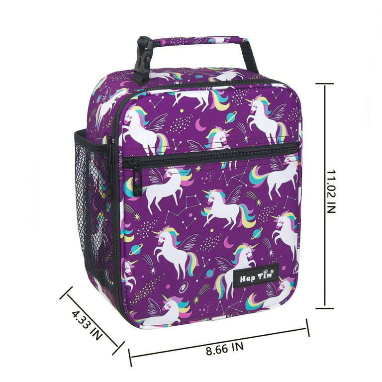 Hap Tim Lunch Box for Girls Insulated ,Reusable Lunch Bag for Kids, Spacious Lunchbox , Purple Unicorn(18654-PP), Kids Unisex, Size: 4.5 x 9 x 10.43
