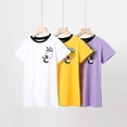 thumbnail image 3 of WOLLED Kids Toddler Girls Dress Tees Teen Long T-Shirt Dresses Solid Color Short Sleeve Sundress Youth Summer Shirt Dresses T for 4-12Y, 3 of 9