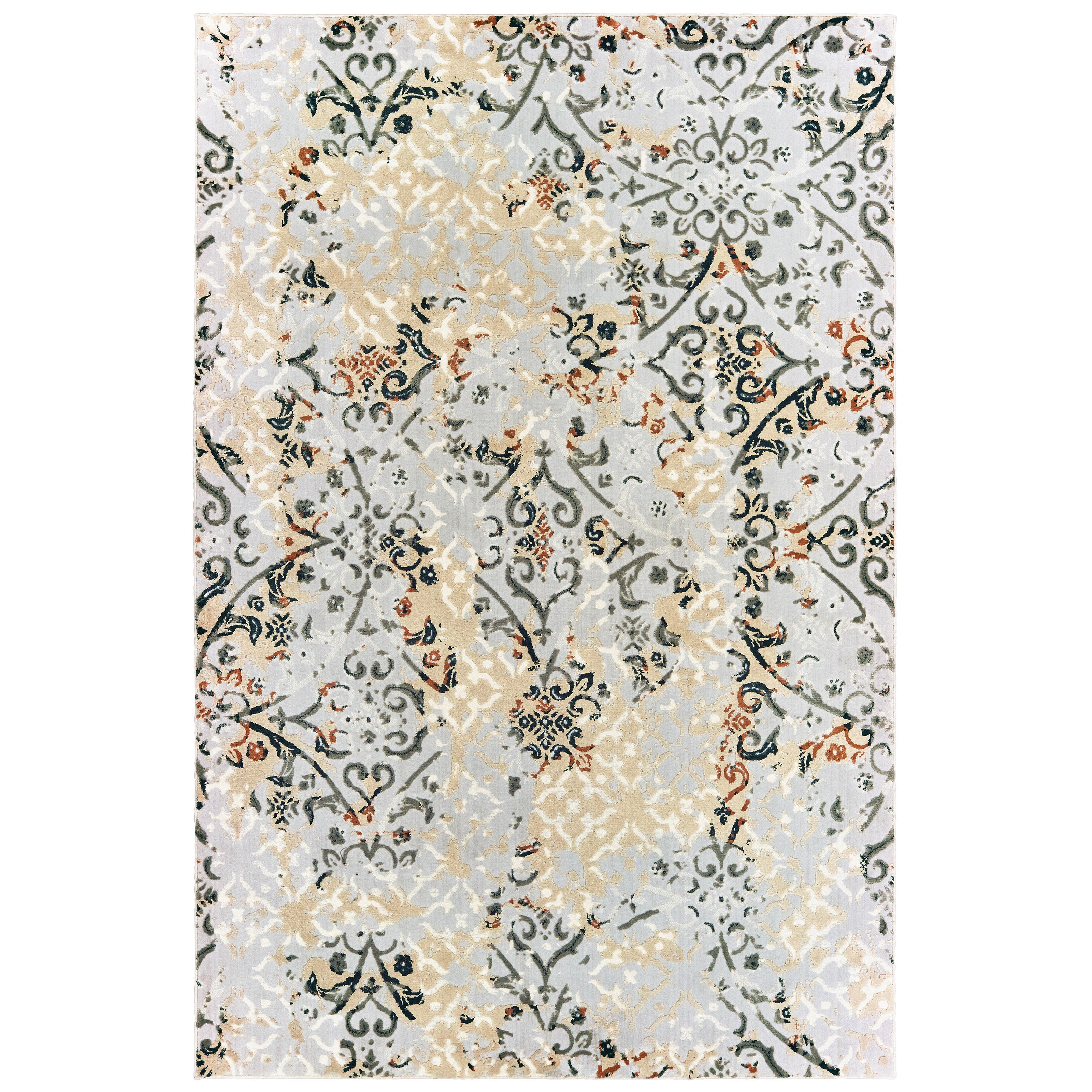 Norine Contemporary Abstract Area Rug, Grey/ Gold 1, 6' x 9' Walmart