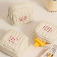 thumbnail image 4 of 1 Pc Simple Red Letter Patched Small Carry All Pouch  Zipper Makeup Bag  Versatile Lipsticks  Bag, 4 of 5
