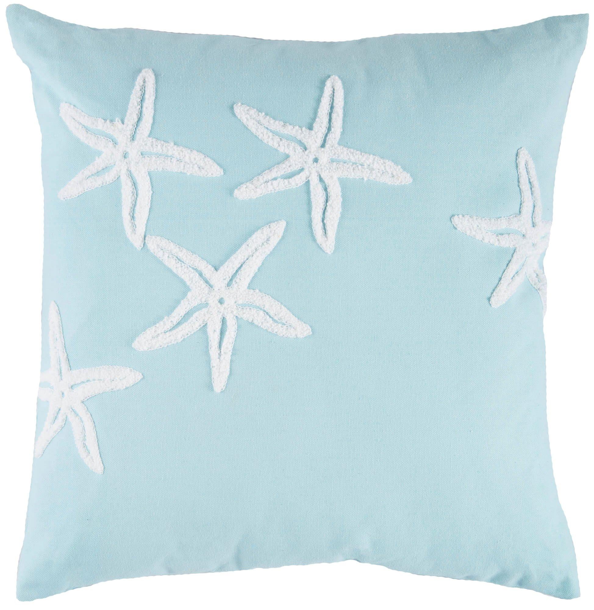 Coastal Home Southhold Starfish Decorative Pillow One Size Aqua blue