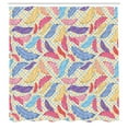 thumbnail image 3 of Ambesonne Feathers Shower Curtain, Colorful Checkered, 69"Wx84"L, Multicolor, 3 of 5