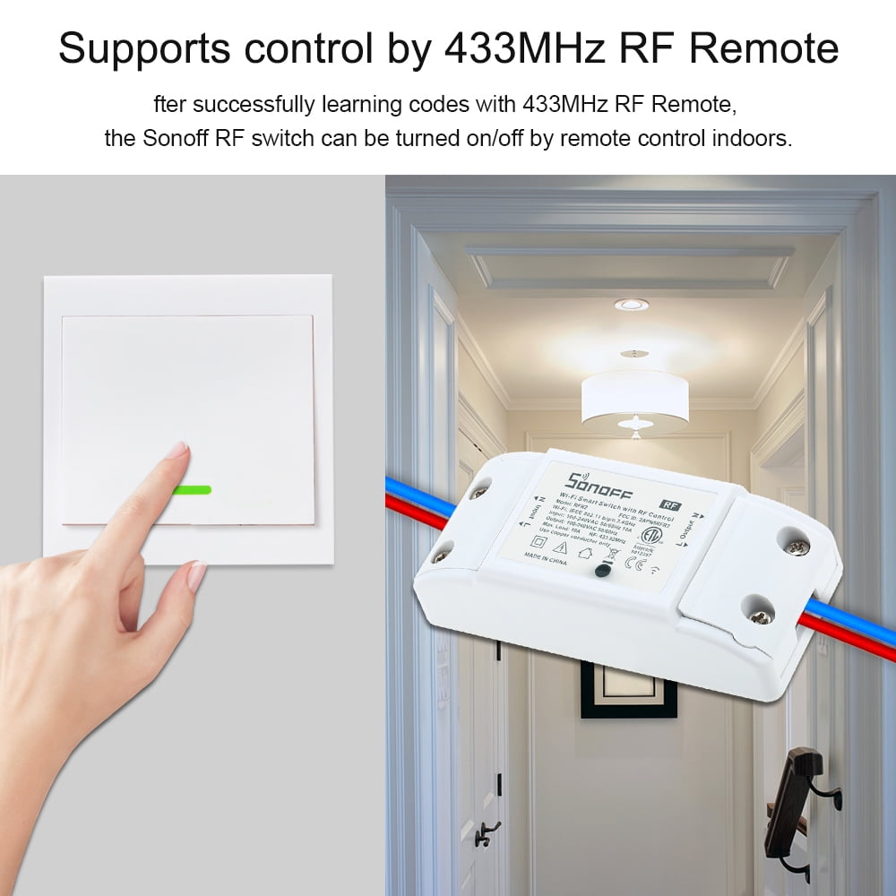 Generic - SONOFF RF Wifi RF 433MHz fonctionne avec Alexa pour Google Home  10A / 2200W sans fil avec fonction de synchronisation télécommande221 - Interrupteur  connecté - Rue du Commerce