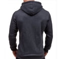 thumbnail image 3 of Men's Solid Color Zip Up Hoodie Classic Winter Hooded Sweatshirt Jacket Coat Top, 3 of 5
