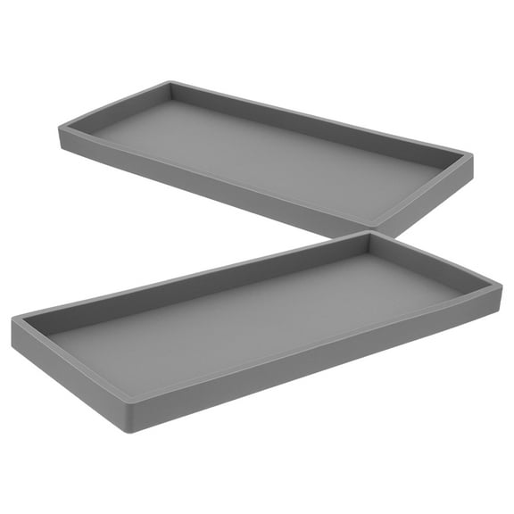 Multifunctional Silicone Bathroom Organizer Tray with Toothbrush Holder for Vanity, Bathtub, and Desktop Storage Solution