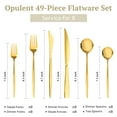 thumbnail image 4 of Astercook 49-Pieces Gold Silverware Set with Steak Knives for 8 - Great Food-Grade Stainless Steel Flatware Set, Mirror-polished Cutlery Utensil Sets, Ideal for Home Restaurant & Banquet Use, Gold, 4 of 7