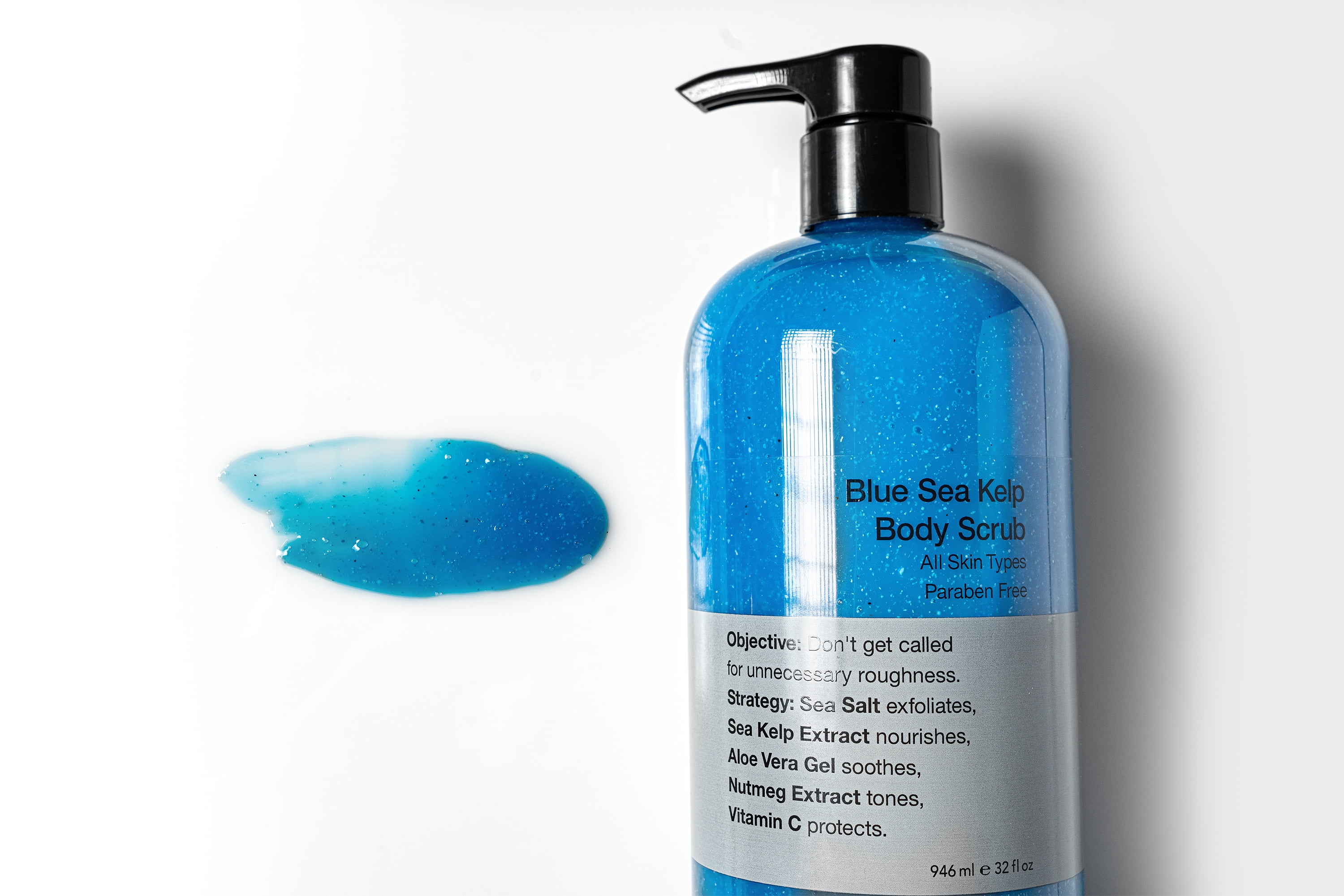 Anthony Blue Sea Kelp Body Scrub, Exfoliating Body Wash for Men, Blue, 32 fl oz