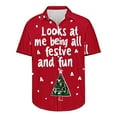 thumbnail image 5 of Aobny Oversized Work Shirts for Men Collared Short Sleeve Santa Tops Button-Up Christmas Men Shirts,S, 5 of 5