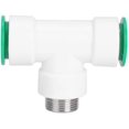 thumbnail image 1 of Tee Pipe Fitting, PPR Plastic Water Pipe Tee Connector Adapter for Plumbing Pipe Shelf Connection Fittings Accessories (32 * 1"), 1 of 7
