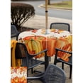 thumbnail image 4 of Outdoor Tablecloth with Umbrella Hole and Zipper, Thanksgiving Square Table Cloth 60x60 Inch Waterproof Tablecloth, Autumn Pumpkin Orange Red Vintage Leaf Picnic Table Cover for Patio Camping, 4 of 7