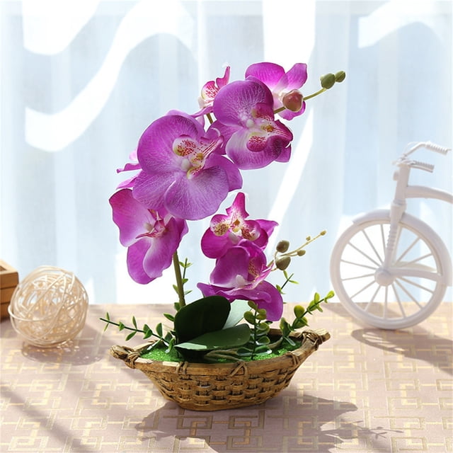 Artificial Flowers Faux Orchid Plant In Pot Plants Large With Ceramic Vase For Home Decor Table Centerpieces Wedding DIY Wedding Desk Decor