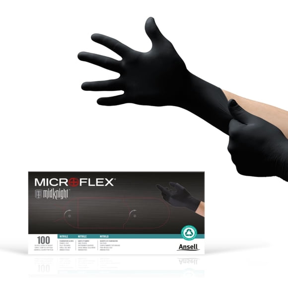 Guantes desechables de nitrilo Ansell Microflex MidKnight MK-296