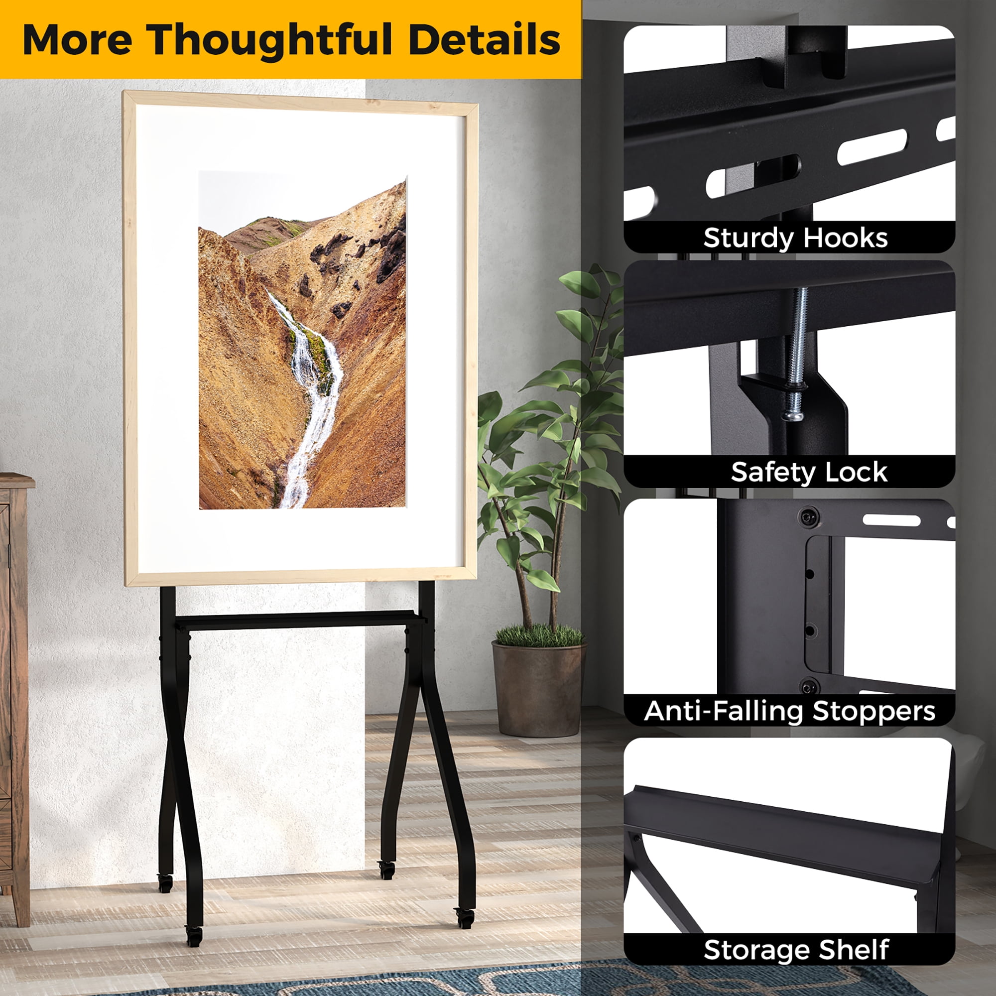 Gymax Mobile TV Stand Rolling TV Cart for 43''-100'' Flat/Curved Screens up to 110 lbs