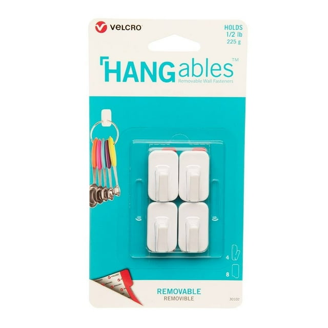 Gancho Velcro Hangables Mini Blanco 4 pzas