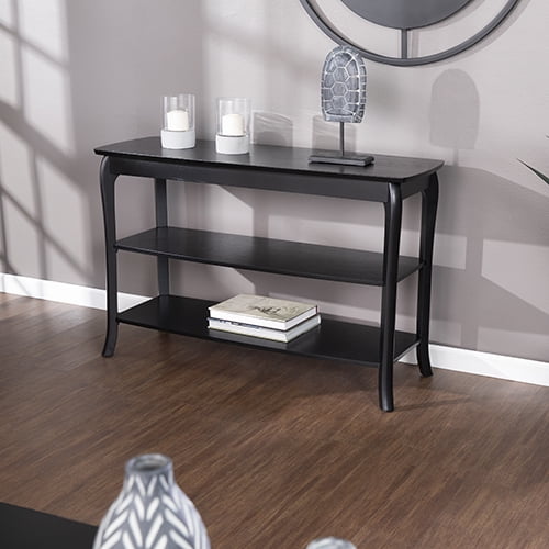 Cresheim Console Table w/Shelves Black