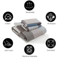 thumbnail image 5 of PANGUSHAN Juego de edredón 100% algodón King Size Patchwork Plaid King Juego de ropa de cama colchas de granja ligero edredón reversible azul/marrón cama para cama King 3 piezas, 5 of 5