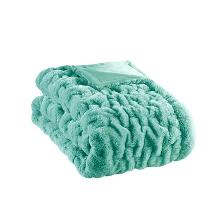UPC 086569896148 product image for Home Essence Ultra Soft Ruched Long Fur Solid Throw, 50x60