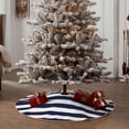 thumbnail image 4 of Sikiie Navy Blue And White Stripes Nativity Christmas Tree Skirt, Jesus Christian Winter Holiday Tree Mat Decoration(30-48IN)36", 4 of 6