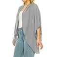 thumbnail image 2 of MOA Collection Women's Plus Size Casual Cardigan Loose Fit Soft Draped Kimono Sleeve, 2 of 6