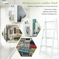thumbnail image 4 of GVN 4-Tier Wall Leaning Ladder Shelf Stand-White, Towel Bar for Small Bathroom, Towel Holder for Bathroom, 4 of 7