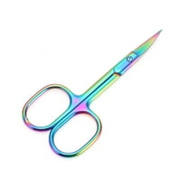 Unique Bargains 1 Pc Women Bend Scissors Eyebrow Trimmer Scissors For Bathroom Stainless Steel Assorted Color
