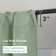 thumbnail image 2 of OVZME 63 Inch Light Green Blackout Curtains for Bedroom, Thermal Rod Pocket Drapes for Living Room, Room Darkening Window Panels 40x63, Set of 2, Light Green, 2 of 7