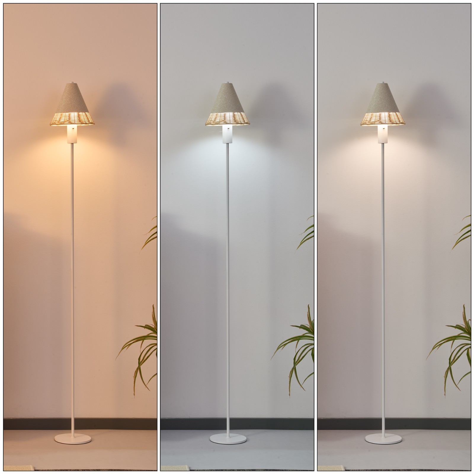 2 in 1 Cordless LED Floor Lamp and Table Lamp Rechargeable Battery Operated Waterproof Portable Adjustable Height Light for Outdoor Patio Bedroom Camping Living Room